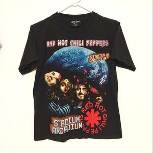 Rare Red Hot Chili Peppers Stadium Aracadium Black Graphic Band T-shirt EUC Sz S